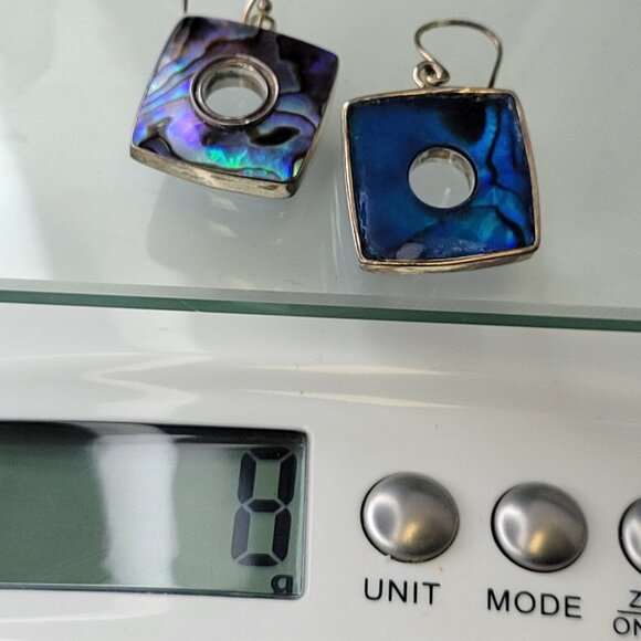 Square Abalone Shell Earrings - Picture 11 of 16